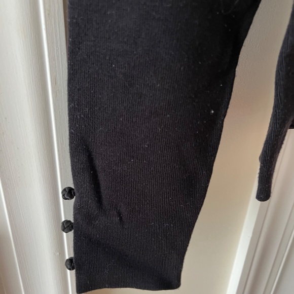 Talbots Black V Neck Sweater w Soutache Trim, Size Medium - Picture 3 of 6